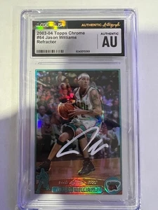 Jason Williams Auto CGC JSA 2003-04 Topps Chrome Refractor White Chocolate #64 - Picture 1 of 4