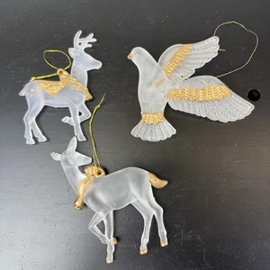 Acrílico Opaco Colgante Árbol de Navidad Adorno Lote 3 Ciervo Cierva Buck Paloma - Imagen 1 de 10