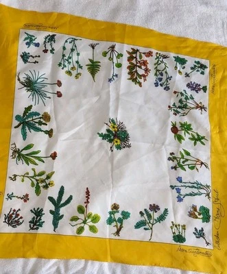 Bufanda Floral Vintage Años 90 Flora Escandinava Colle Aiou Y Hans Stub 29.5" Foto 1 de 4