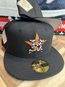 Cappello New Era Dreams Cattle Cow Pack Houston Astros Black Dome 7 3/8 Raro - Foto 1 di 6