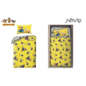 Minions Completo Letto Novia 3Pz Sopra+Sotto con Angoli+ Federa 100%.Cotone - Imagen 1 de 2