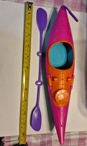 BARBIE Doll Let's Go Kayak Canoe Boat Purple Paddle 12" Mattel 2020 Accessory - Picture 1 of 21