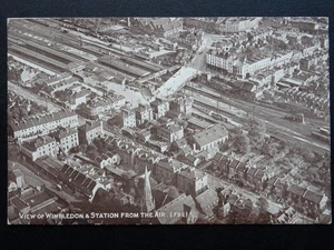 London WIMBLEDON RAILWAY STATION Aerial View c1920s Postcard - Picture 1 of 4