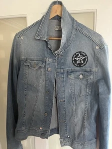 denim jacket Size L The Sisters Of Mercy Patch And Hand Painted Logo Studs - Picture 1 of 7