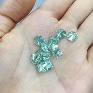Wholesale Price Aqua Blue 0.5ct Round Cut 1-25pcs Loose Moissanite VVS1 GRA - Picture 1 of 19