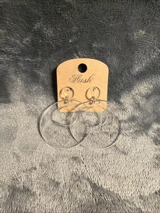 Hush Clear Transparent LUCITE Post Earrings - Brand New With Tags Ships Free - Picture 1 of 2