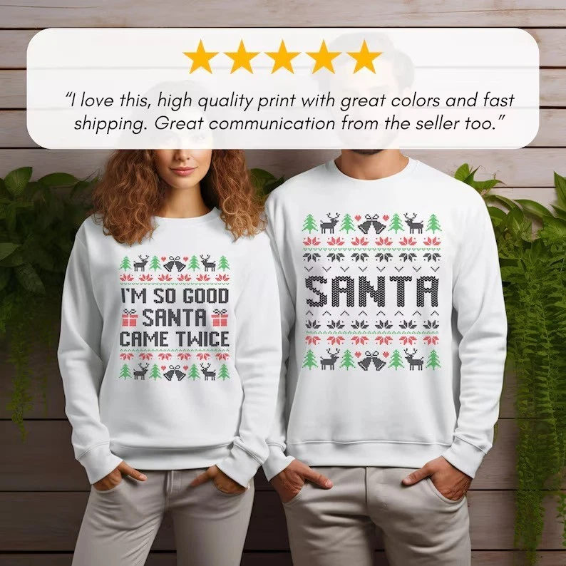 Camisas de Navidad para parejas: camisas de Navidad a juego, suéteres de Navidad para parejas, Foto 1 de 4