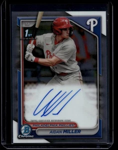 2024 Bowman Chrome Baseball Aidan Miller #CPA-AMI 1st Prospect Autograph - Bild 1 von 2