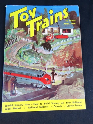TOY TRAINS MAGAZINE w/ Cutouts April 1954 Rare - Image 1 of 2