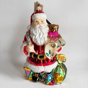 Mundgeblasenes Glas Weihnachtsmann Checkliste Ornament Polonaise Kurt Adler groß Polen 7,5 Zoll - Bild 1 von 12