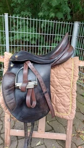 Prestige Ponydressursattel Dressursattel 16" weite Kammer braun - Bild 1 von 11