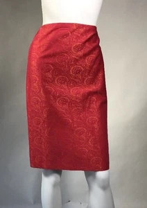 NWT Linda Allard Ellen Tracy Woman Pencil Skirt SZ 6 Petite Pink / Gold $ 248 - Picture 1 of 7