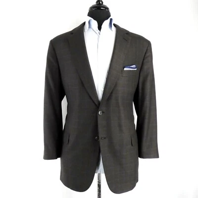 $4,395 Brioni 'Colosseo' графит чек 2 Btn Мужская спортивная куртка США 44S 46S - Изображение 1 из 4