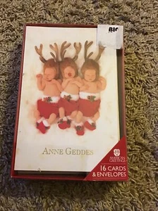 Anne Geddes By American Greeting Reindeer Holiday Cards 16 Individual  For Sale - Picture 1 of 7