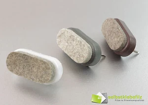 Profi Nagelgleiter Möbelgleiter 38x18mm Wollfilz Gleiter Filz weiss grau braun - Picture 1 of 10