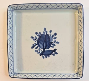 Royal Copenhagen Square Dish 5" Denmark Floral White Blue Relish Trinket - Picture 1 of 6