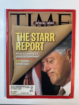 Time Magazine September 21, 1998 The Starr Report Bill Clinton BK Special Issue - Image 1 of 3