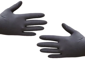 Dynarex Black Tattoo Gloves Disposable Latex Or Nitrile Powder Free - Picture 1 of 4