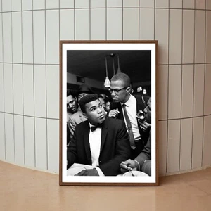 Muhammad Ali Print, Malcolm X Poster ,  Vintage Iconic Photography Prints - Picture 1 of 10