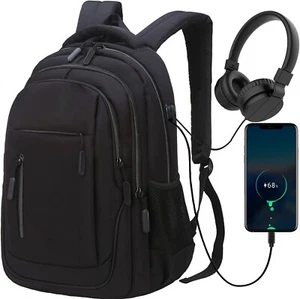 School Bags Laptop Backpack 17.3 inch Water Resistant College School Business AU - Picture 1 of 8