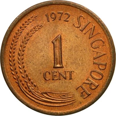 Singapur | Moneda de 1 céntimo | no magnética | KM1 | 1967 - 1984 | Bronce Foto 1 de 4