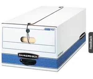 Bankers Box 00705 STORE/FILE Storage Boxes for Legal Files - WT/BL (12/CT) New - Picture 1 of 16