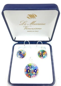 Completo Ciondolo e Orecchini Murrina Vetro di Murano Made in Italia - Foto 1 di 2