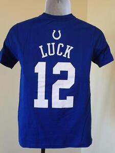 New Minor Flaw NFL Colts #12 Andrew Luck Youth Medium M (10/12) Blue Shirt