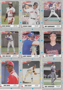 FLEER 1988 MLB STICKERS 19 CARD LOT MURRAY MOLITOR DAVIS HERSHISER SCOTT EXMT - Picture 1 of 2