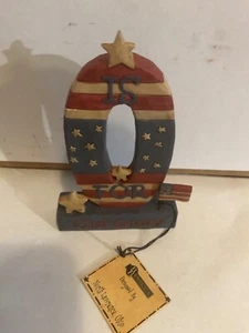 Decoración primitiva AMERICANA Flor Cubo resina ""O"" es para antigua gloria estatuilla - Imagen 1 de 1