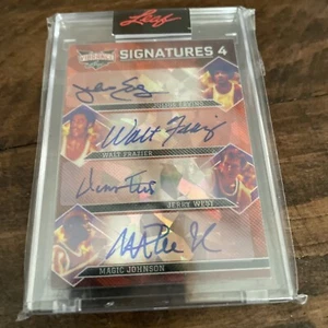 2022 Leaf Vibrance Signatures 4 Julius / Frazier / West / Magic Johnson 2/2 MINT - Picture 1 of 6