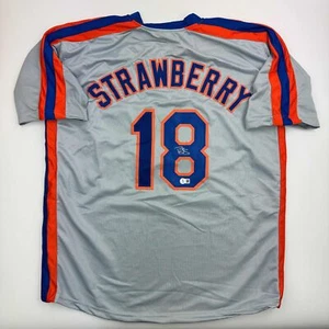 Autographed/Signed Darryl Strawberry New York Grey Baseball Jersey PSA/DNA COA - Picture 1 of 4