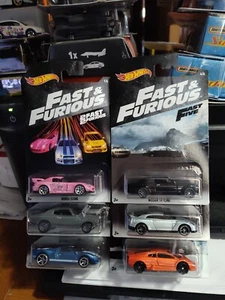 Hot Wheels 2017 Fast And Furious 6 Car Set WALMART EXCLUSIVE Fast & Furious Set - Picture 1 of 11