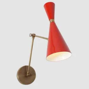 Handmade Articulated Stilnovo Style Brass Wall Sconce Light Beside Wall Sconce - Picture 1 of 5