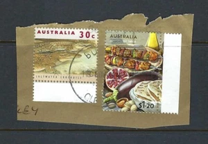 Australia Crocodile + Food on piece. Fine Used. FU. - Picture 1 of 1