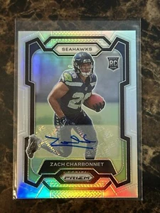 2023 Panini Prizm Zach Charbonnet Silver Prizm Auto #392 RC Seahawks - Bild 1 von 2