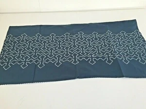 Style Quarters Single 20x36" Pillow Sham Teal White Embroidered Design Cotton - Bild 1 von 8