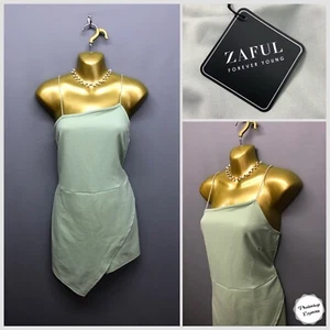 NUEVO ZAFUL Forever Young Verde Pálido Tirantes Mono Reino Unido 10 EUR 38 Elástico - Imagen 1 de 14