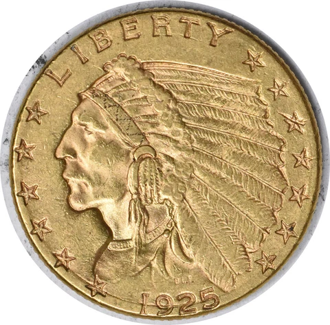 1925-D $2.50 Gold Indian AU Slider Uncertified #1057 Cover