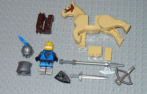 LEGO Castle Black Falcon Knight minifigure sword horse saddle armor shield 10305 - Picture 1 of 1