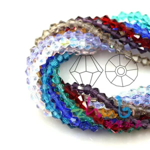 DIY 2mm/3mm/4mm/6mm/8MM Bicone Crystal Glass Loose Crafts Beads Jewelry Making - Picture 1 of 51