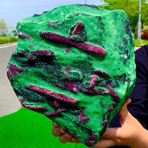 26.13LB Natural green Ruby zoisite (anylite) crystal Chakra Healing Energy - Picture 1 of 18