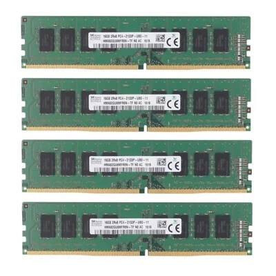 Hynix DDR4 64GB (4X16GB) 2133MHz PC4-17000 288-Pin 2RX8 UDIMM Desktop Memory Ram - Image 1 of 4