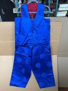 Traditional Korean Hanbok Clothing Costume Outfit Men's Pants Vest Set of 2 - Picture 1 of 24