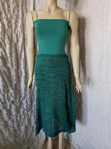 Abito gonna schiacciata La Bottega Di Brunella verde seta taglia 48 IT, NUOVO SENZA ETICHETTE - Foto 1 di 12