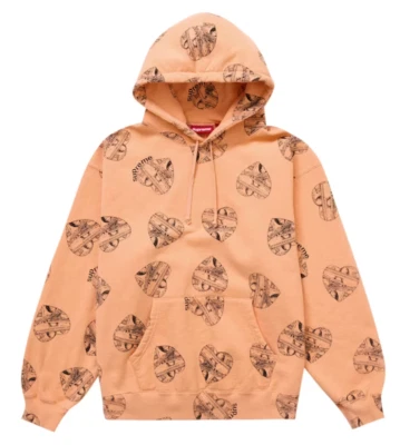 FW24 ВЫСШИЙ ЛЮБОВЬ НАЛИЧНЫЕ С КАПЮШОНОМ ТОЛСТОВКА ПУЛОВЕР ТОЛСТОВКА С КАПЮШОНОМ ПЕРСИКОВЫЙ РАЗМЕР XXL - Изображение 1 из 3