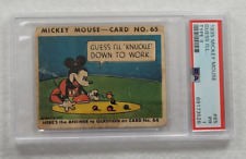 Rare 1935 MICKEY MOUSE Card #65 R89, Bubble Gum, Inc. Type II-PSA 1