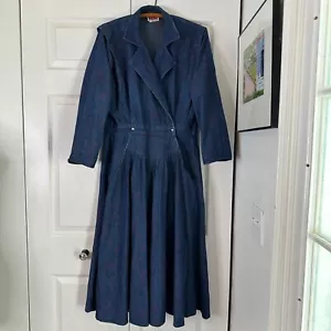 Vintage Damen FADS Denim blau Blumen Kleid Größe 9/10 Prärie 90er MIU - Bild 1 von 5