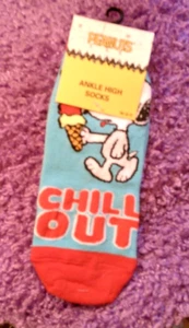 Peanuts Snoopy Women's Ankle High Socks SZ 9-11 NWT FREE SHIPPING ICE CREAM CONE - Picture 1 of 1