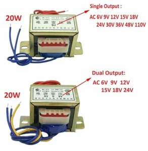 EI57 20W Power Transformer 220V TO 6V/9V/12V/15V/18V/24V/36V/48V AC Single/Dual - Picture 1 of 5